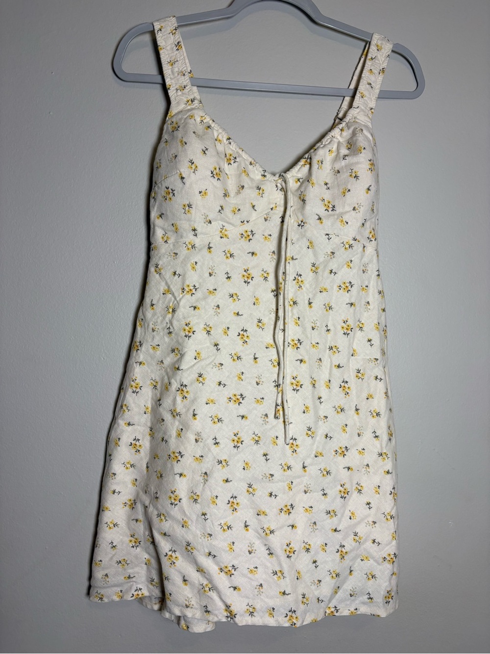 Abercrombie & Fitch Cream Mini Dress with Yellow Floral Print